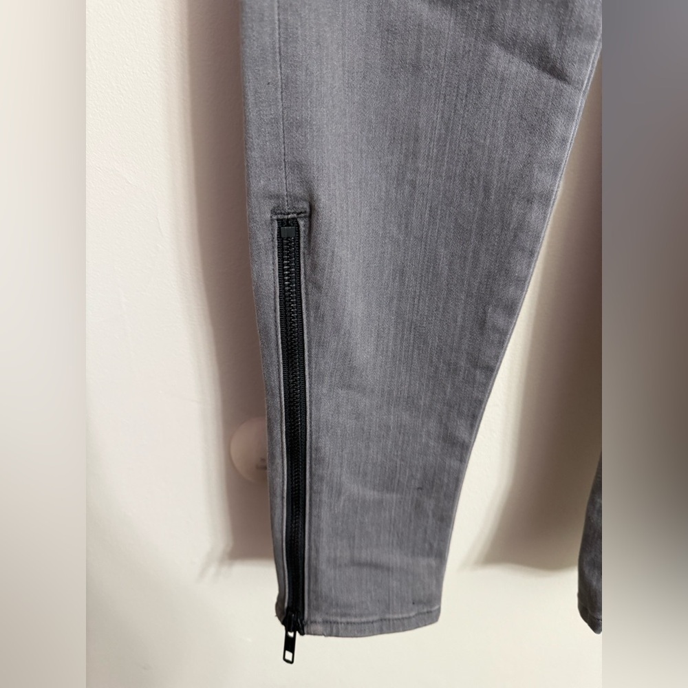 J BRAND Womens sz 26 Gray GOTHAM Long Zipper Ankle Slim Fit Skinny Jeans - Picture 6 of 7